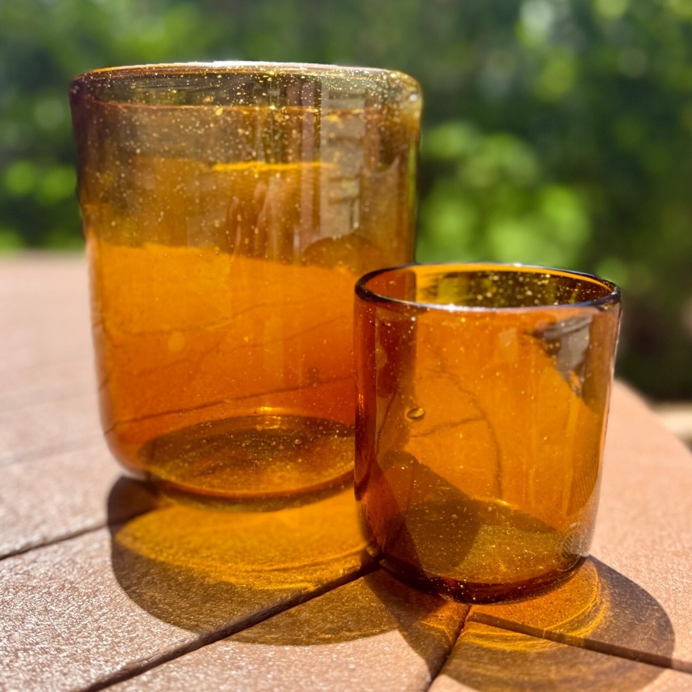 Libbey Amber Recycled Glass Candle Holders – Votive & Pillar Set Cozy Glow